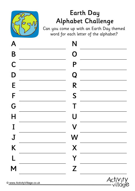 Earth Day Alphabet Challenge