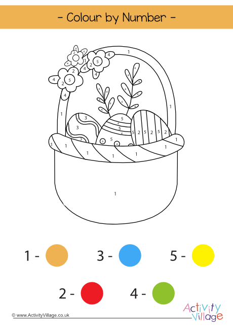Easter basket colour by number 2