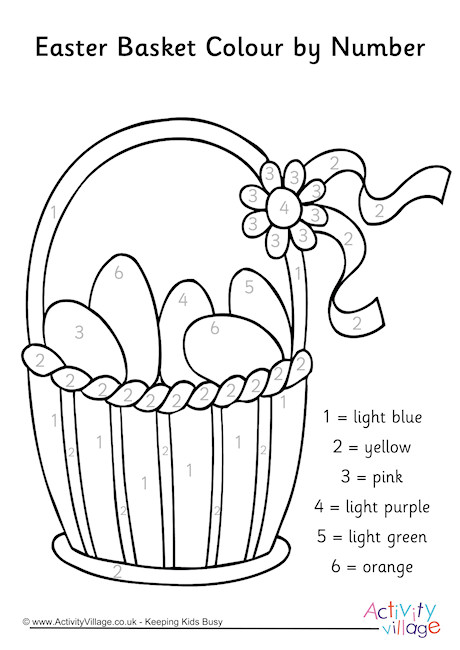 Easter Basket Colour by Number