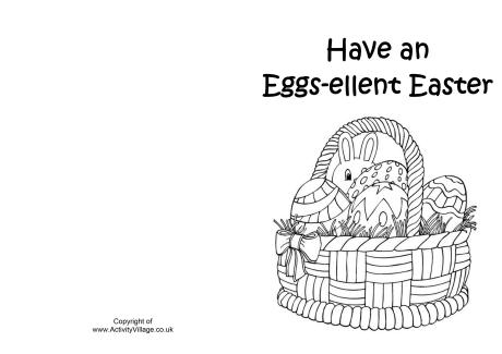 Easter basket colouring card