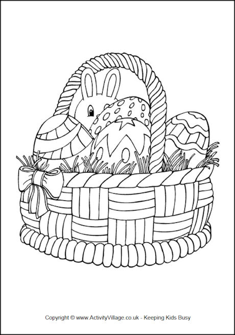 Easter basket colouring page
