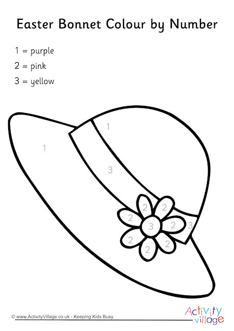 Easter Bonnet Colour by Number
