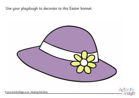 Easter bonnet playdough mat