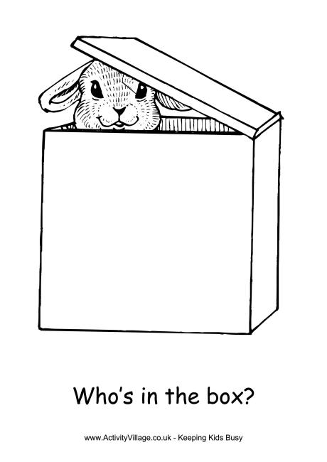 Easter box colouring page