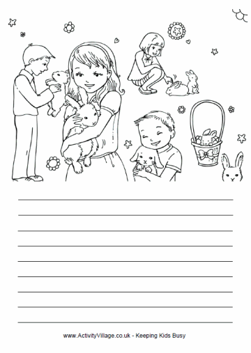 Easter bunnies story paper