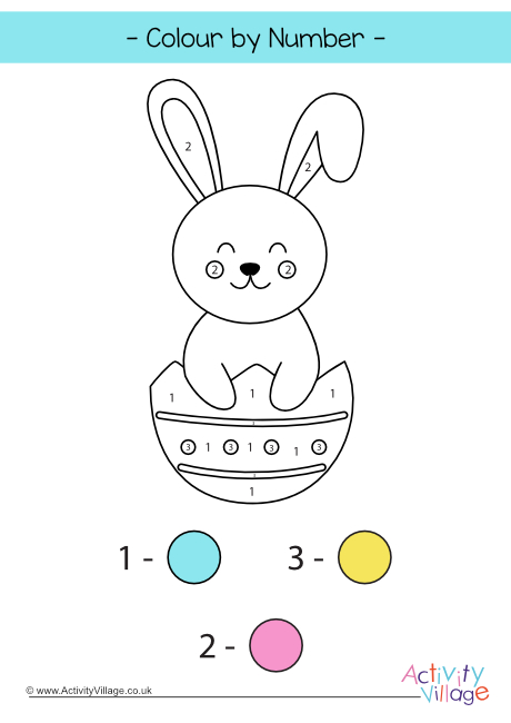 Easter bunny colour by number 2