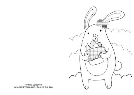 Easter bunny colouring card