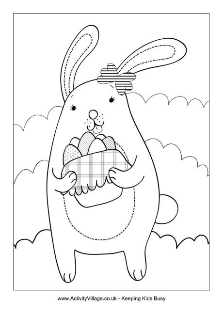 Easter Bunny colouring page
