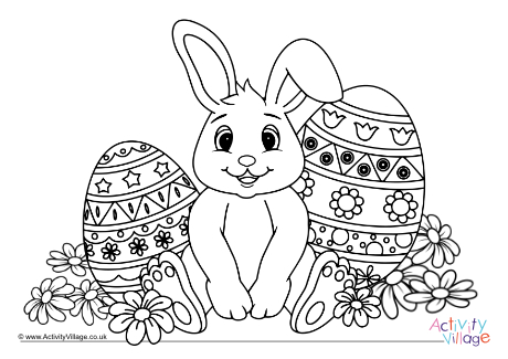 Easter Bunny Colouring Page 8