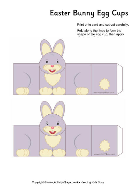 Easter bunny egg cup printable