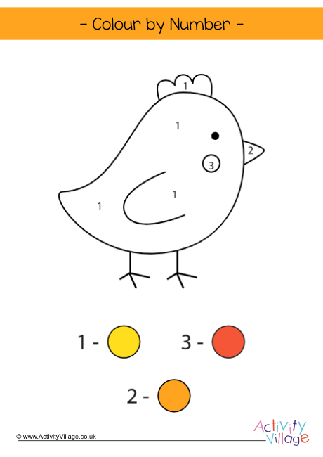 Easter Chick Colour by Number