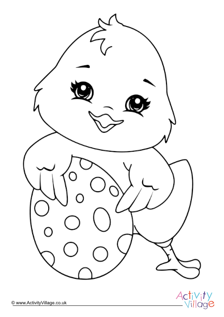 Easter Chick Colouring Page 4