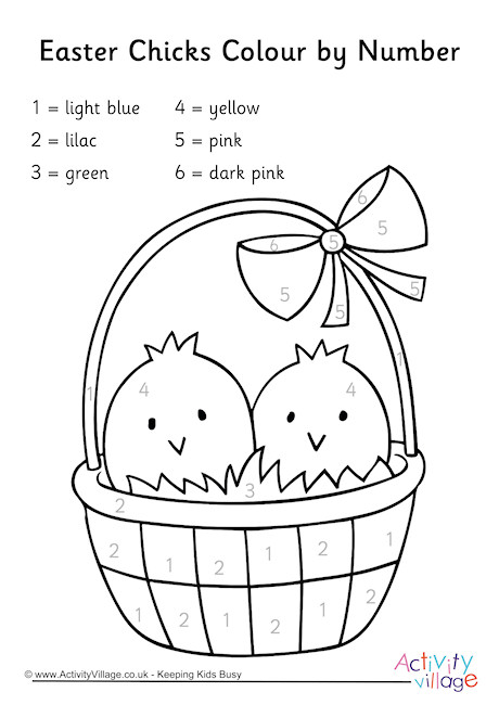Easter Chicks Colour by Number