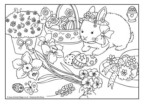 Easter colouring page