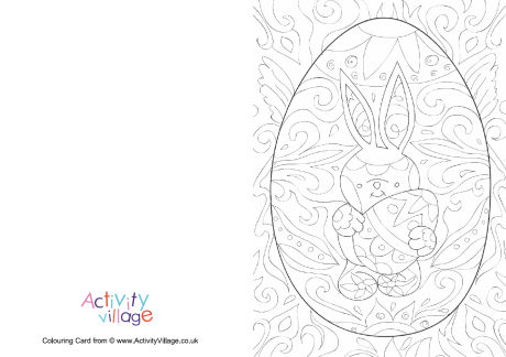 Easter doodle colouring card