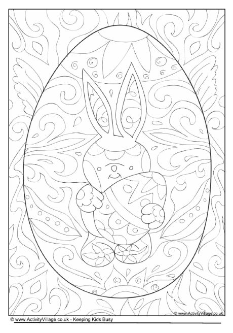Easter doodle colouring page