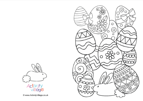 Easter egg colouring card 2