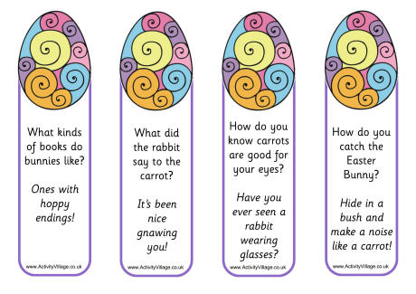 Easter egg jokes bookmarks