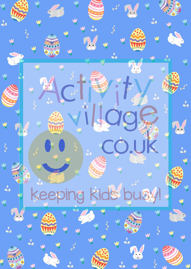 Easter eggs and bunnies scrapbook paper - blue Easter eggs and bunnies scrapbook paper - blue