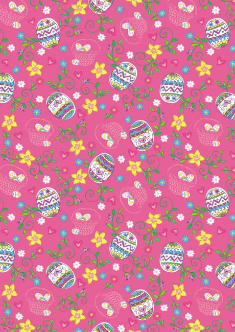 Easter eggs and flowers scrapbook paper