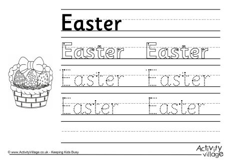 Easter handwriting worksheet