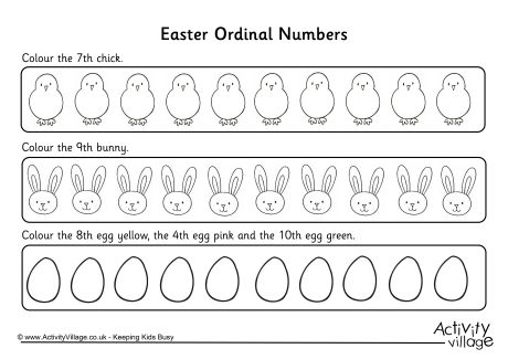 Easter ordinal numbers worksheet 2