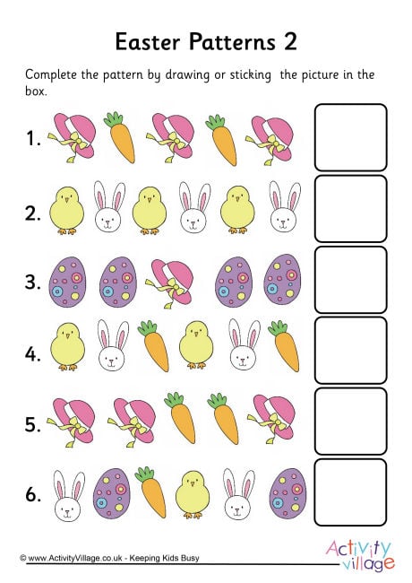Easter Pattern Worksheet 2