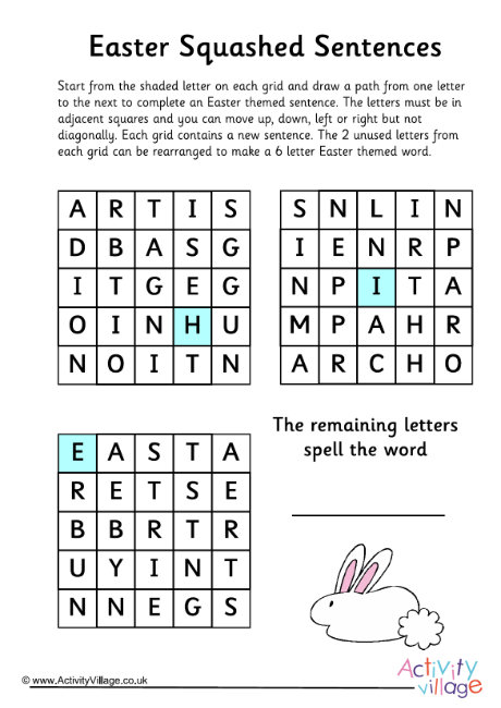 Easter Squashed Sentences Puzzle Easter Squashed Sentences Puzzle
