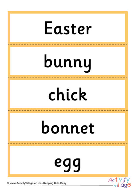 Easter word cards Easter word cards