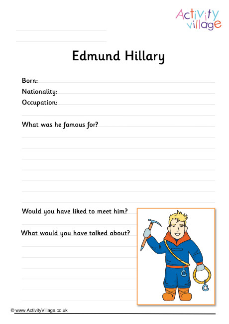 Edmund Hillary Worksheet