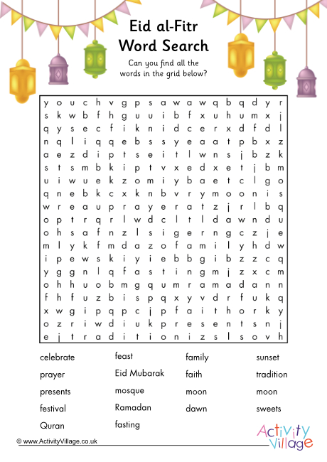 Eid al-Fitr word search