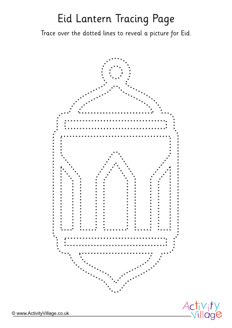Eid lantern tracing page