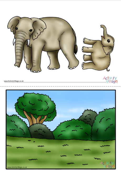 Elephant and baby cut outs