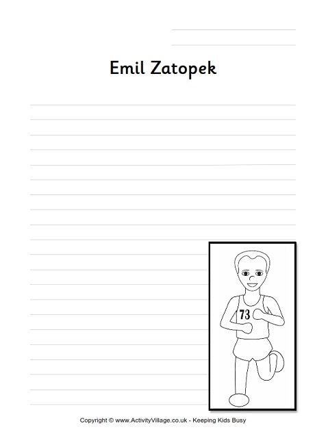 Emil Zatopek writing page