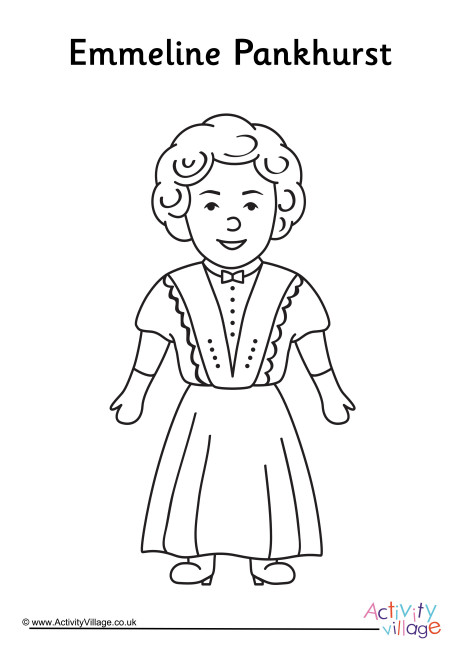 Emmeline Pankhurst Colouring Page