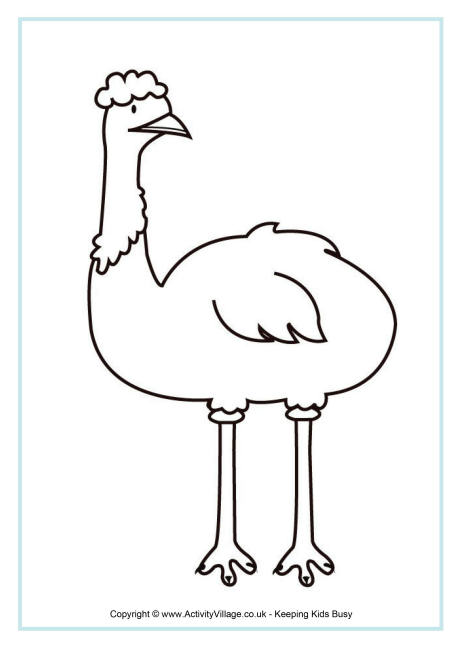 Emu colouring page 3
