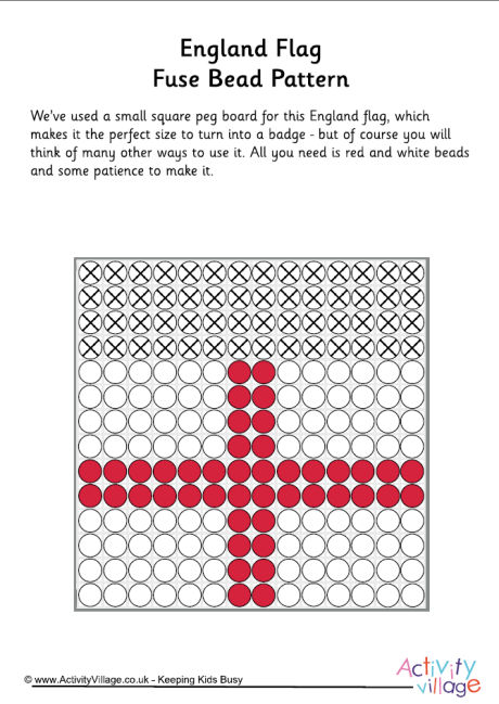 England flag fuse bead pattern