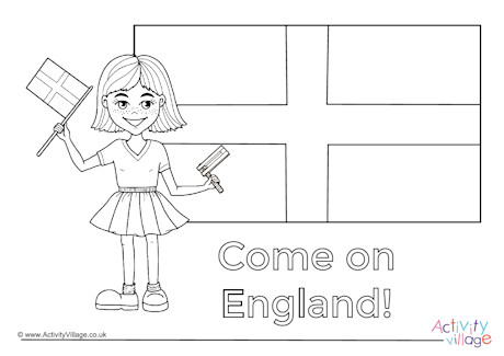 England supporter colouring page 2