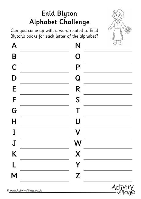 Enid Blyton Alphabet Challenge Enid Blyton Alphabet Challenge