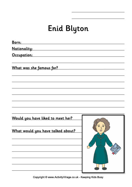 Enid Blyton worksheet