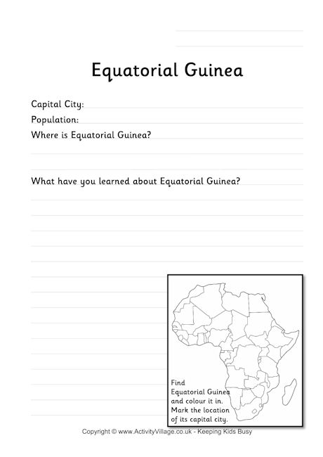 Equatorial Guinea worksheet