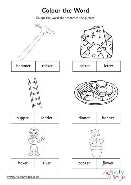 Er Digraph Colour The Word