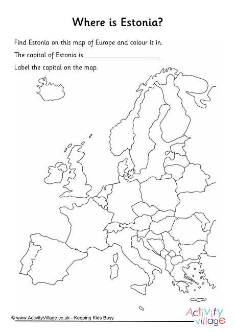 Estonia Location Worksheet