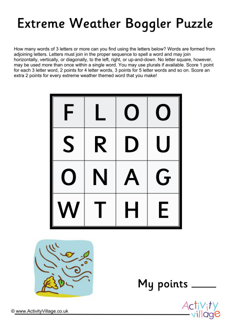 Extreme Weather Boggler Puzzle
