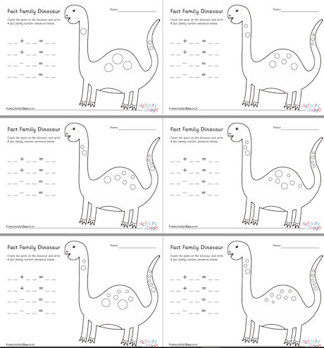 Fact family dinosaurs to 10 Fact family dinosaurs to 10