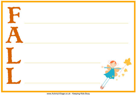 Fall acrostic printable with fairy Fall acrostic printable with fairy