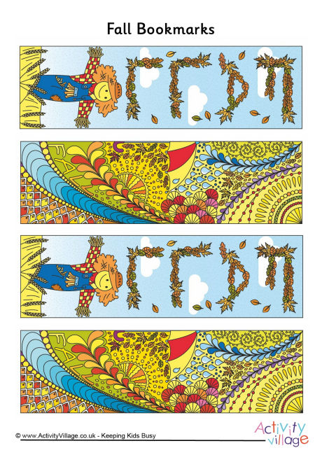 Fall doodle bookmarks