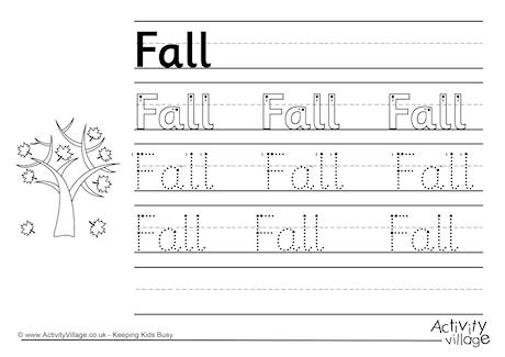 Fall handwriting worksheet