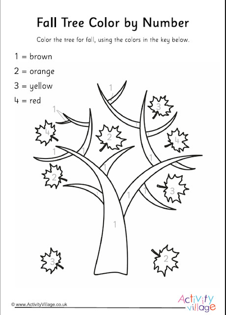 Fall tree color by number
