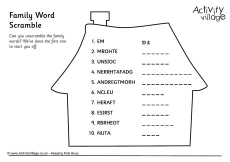 Family word scramble